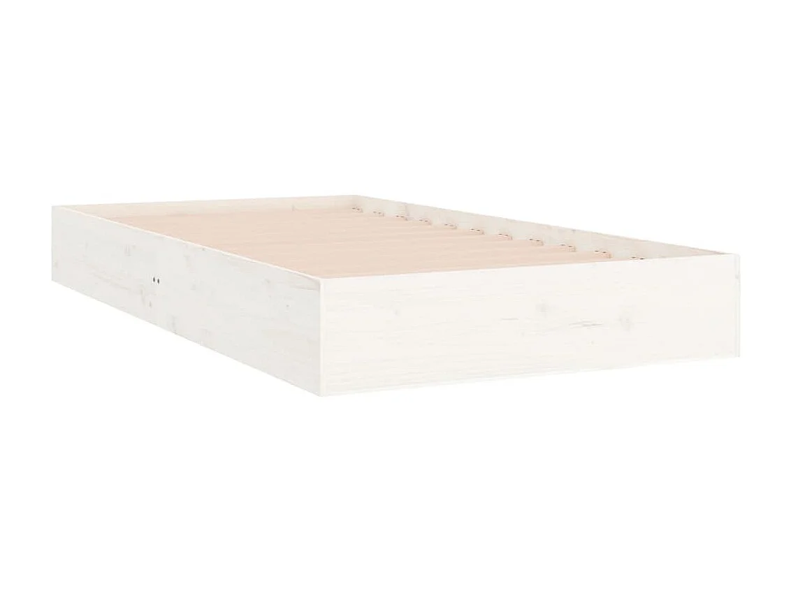 Cama 100x200 cm madera maciza blanca ES70623