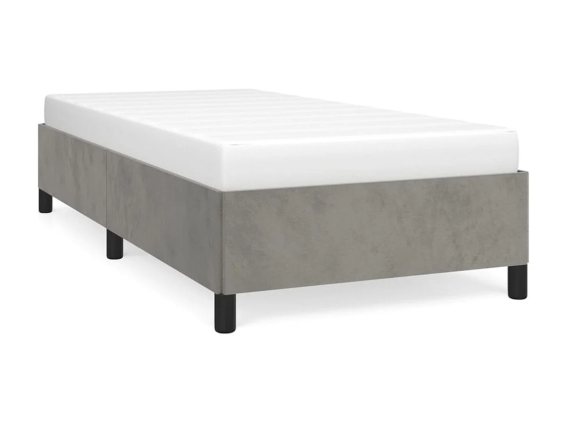 Lit-90x200 cm Gris clair Velours EGGB47382