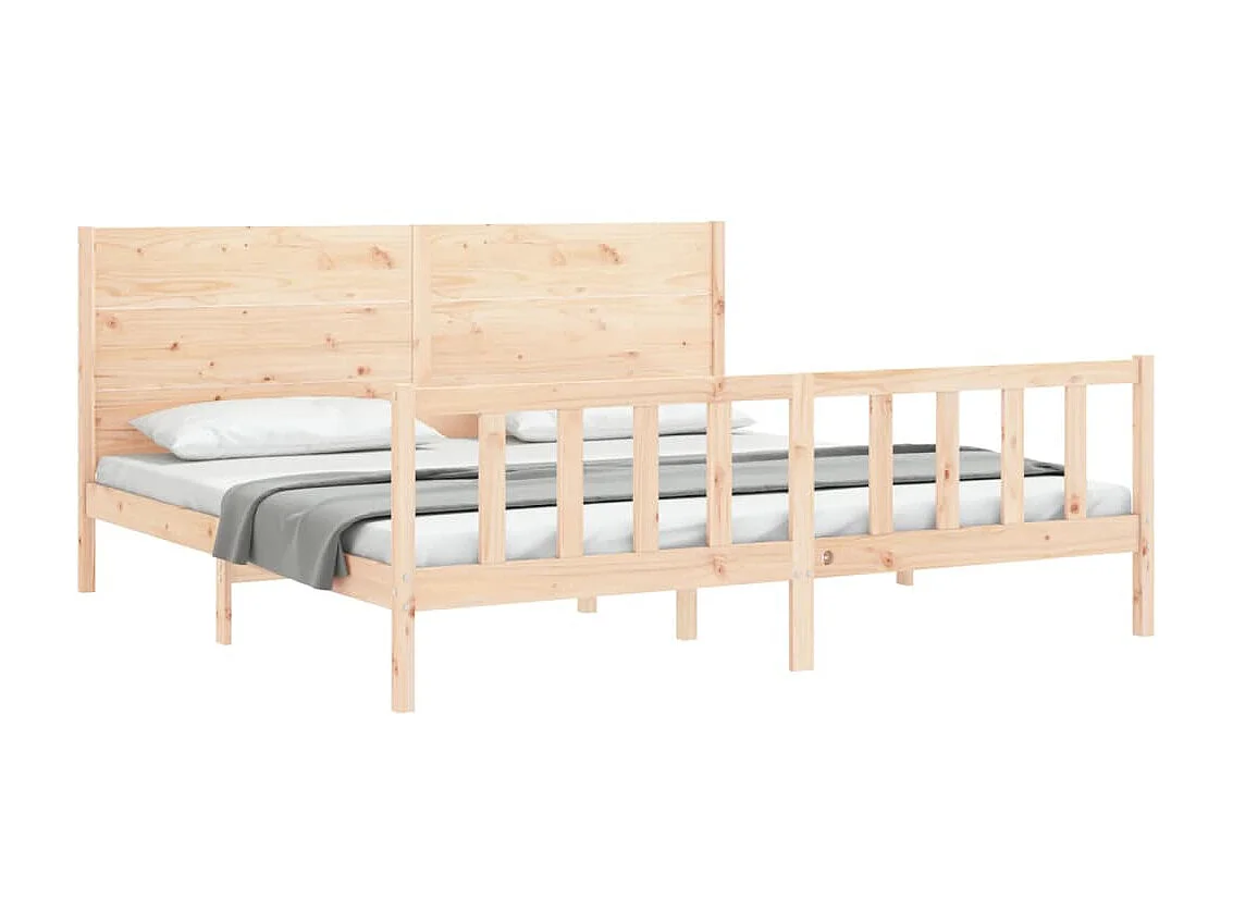 Bedframe met hoofdbord massief hout 200x200 cm NL96566