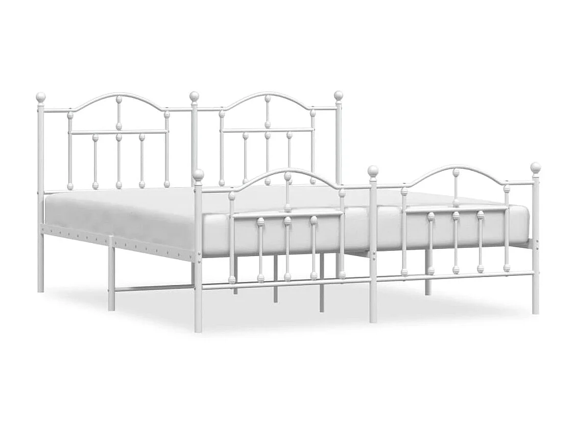 Bedframe met hoofd- en voeteneinde metaal wit 183x213 cm NL75808