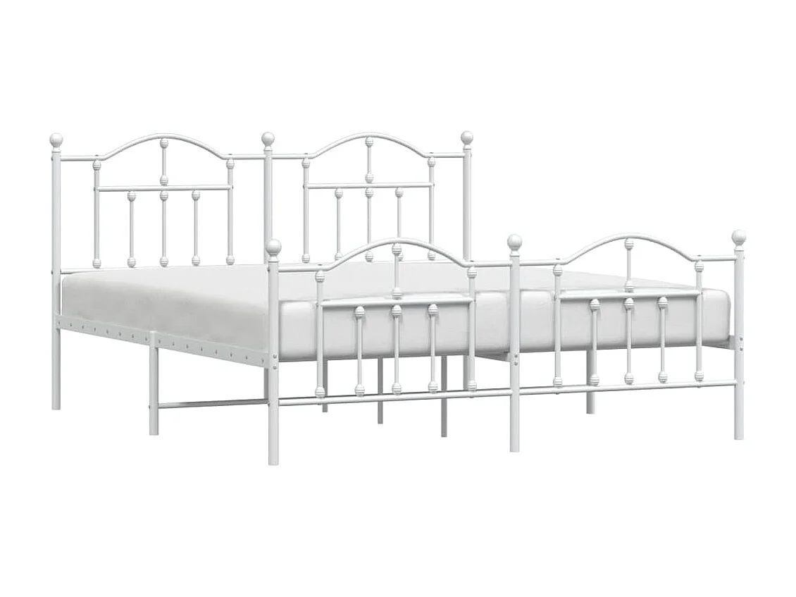 Bedframe met hoofd- en voeteneinde metaal wit 183x213 cm NL75808