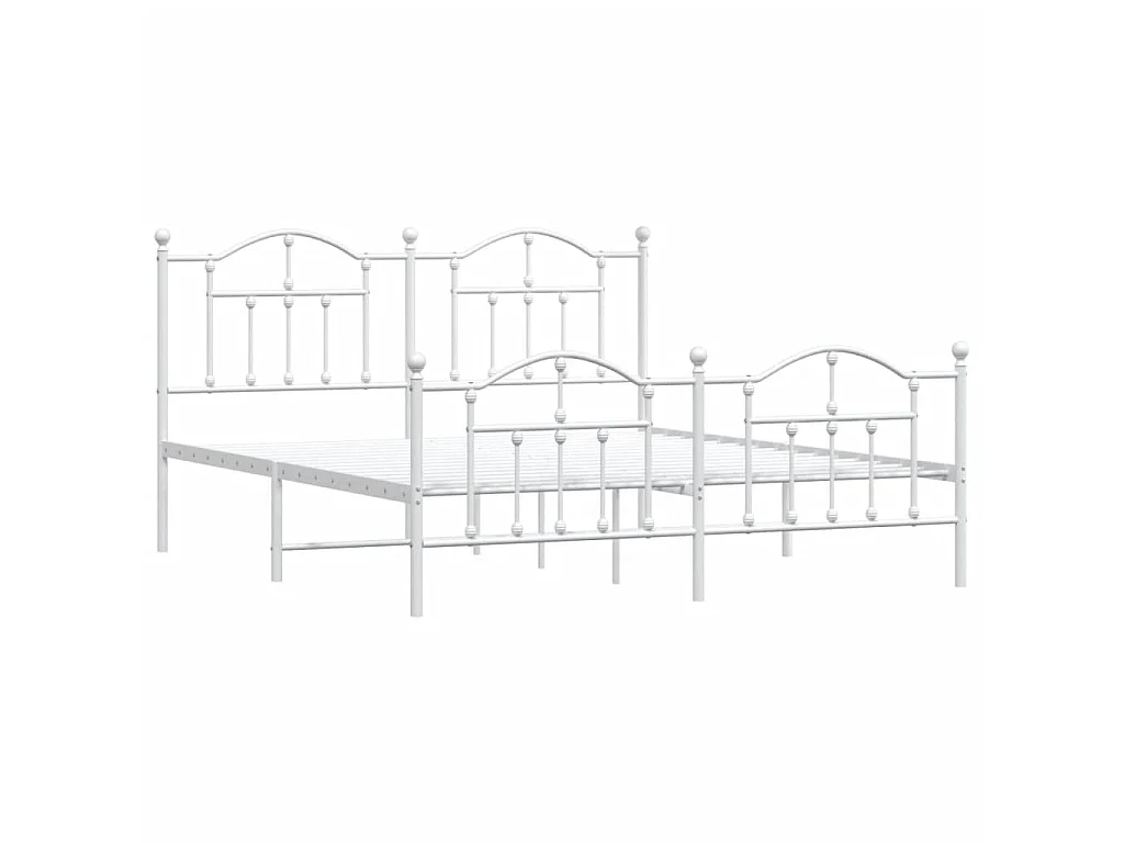 Bedframe met hoofd- en voeteneinde metaal wit 183x213 cm NL75808