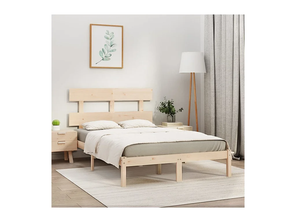 Lit-200x200 cm Bois massif EGGB66077