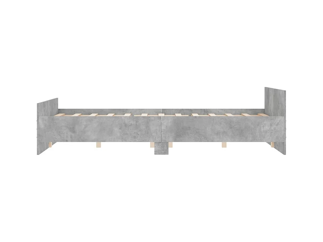 Lit-120x200 cm tête de lit et pied de lit gris béton EGGB63210