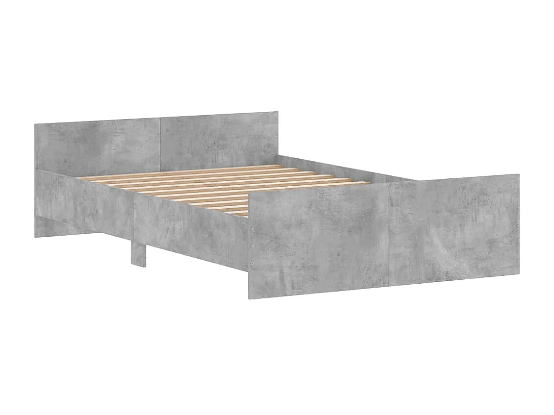 Lit-120x200 cm tête de lit et pied de lit gris béton EGGB63210