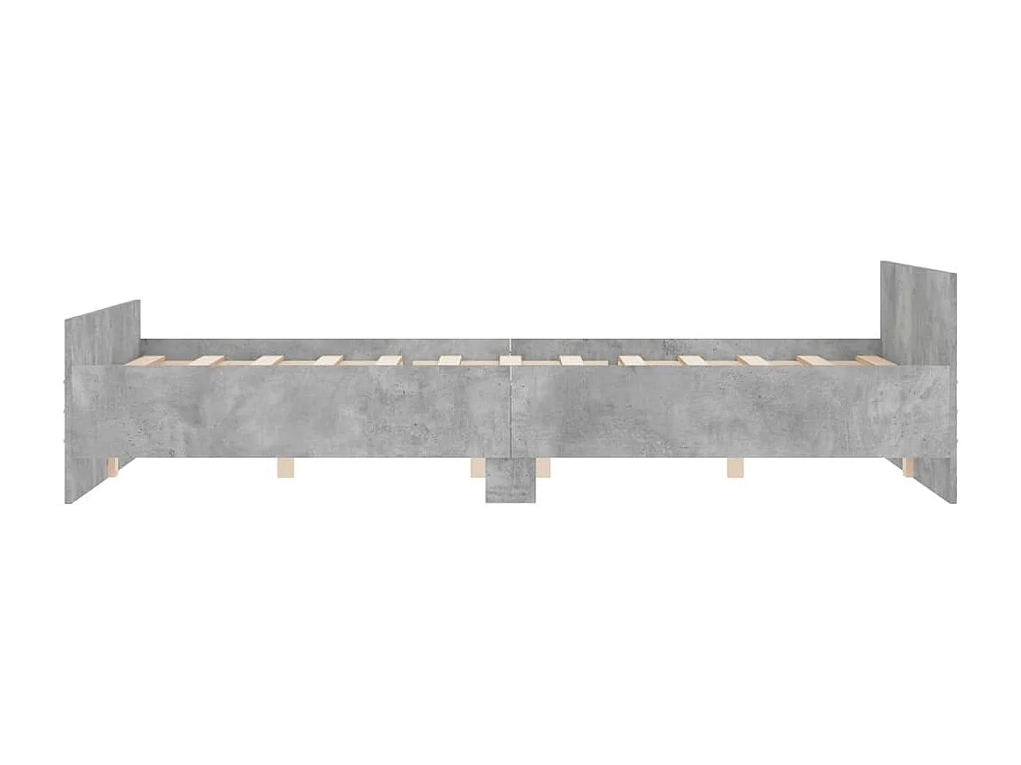 Lit-120x200 cm tête de lit et pied de lit gris béton EGGB63210