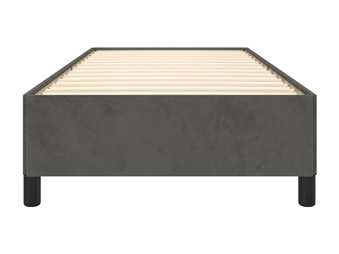 Cama 90x200 cm de terciopelo gris oscuro ES19406