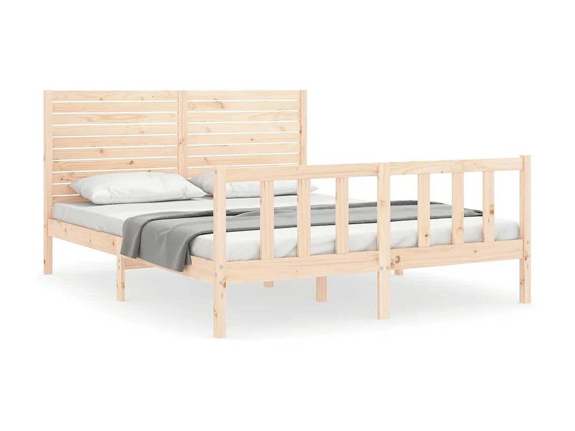 Cama 160x200 cm con cabecero madera maciza ES22627