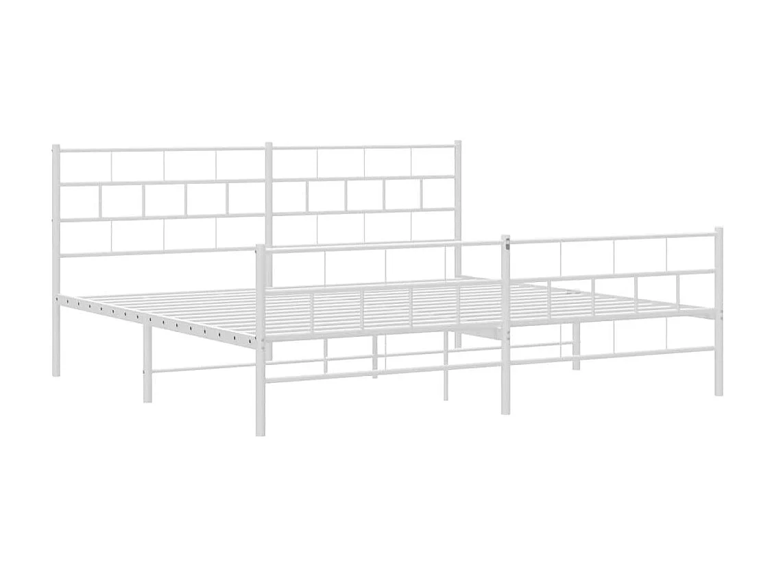 Bedframe met hoofd- en voeteneinde metaal wit 180x200 cm NL23613