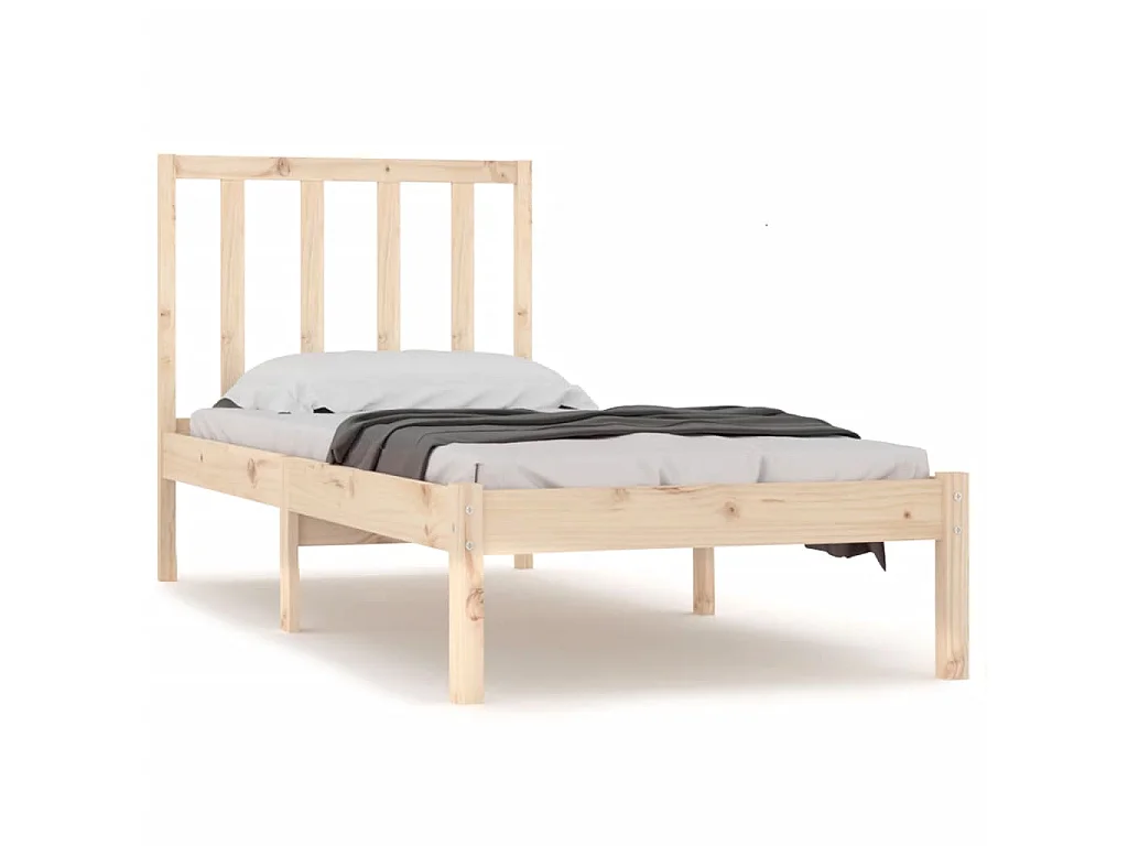 Lit-90x190 cm bois de pin massif simple EGGB72549