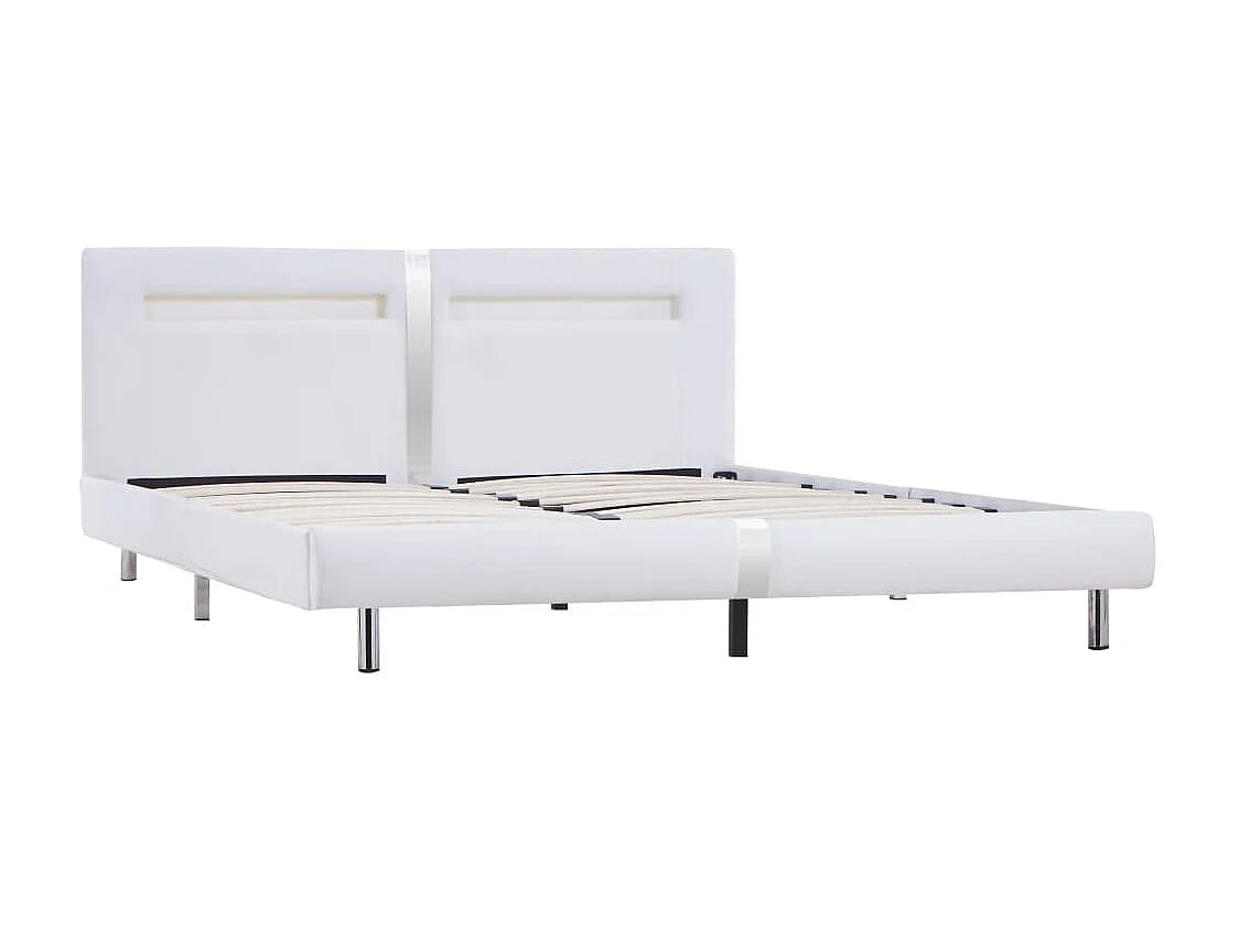Lit-180x200 cm avec LED Blanc Similicuir EGGB73698