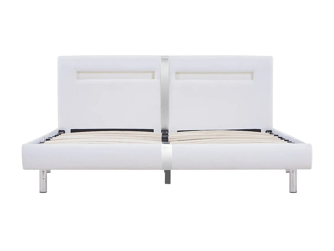 Lit-180x200 cm avec LED Blanc Similicuir EGGB73698