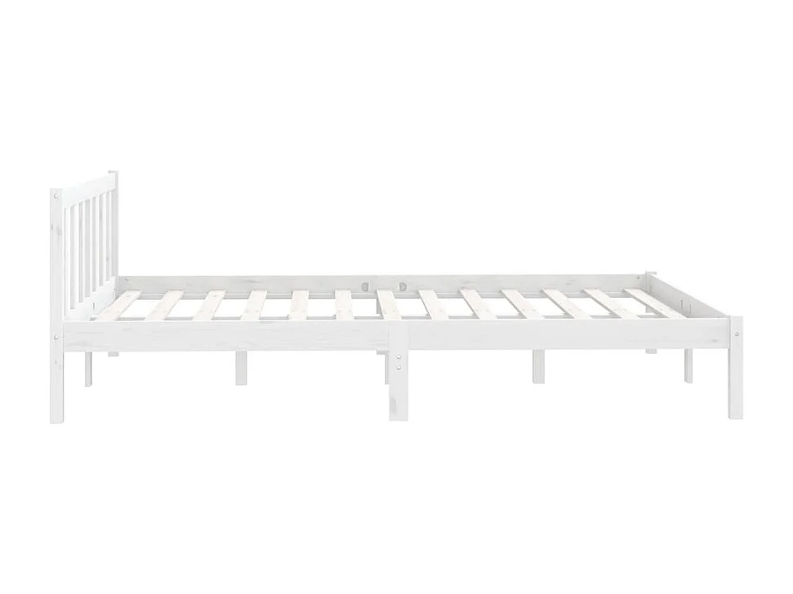 Lit-150x200 cm Blanc Bois de pin massif Très grand EGGB85286