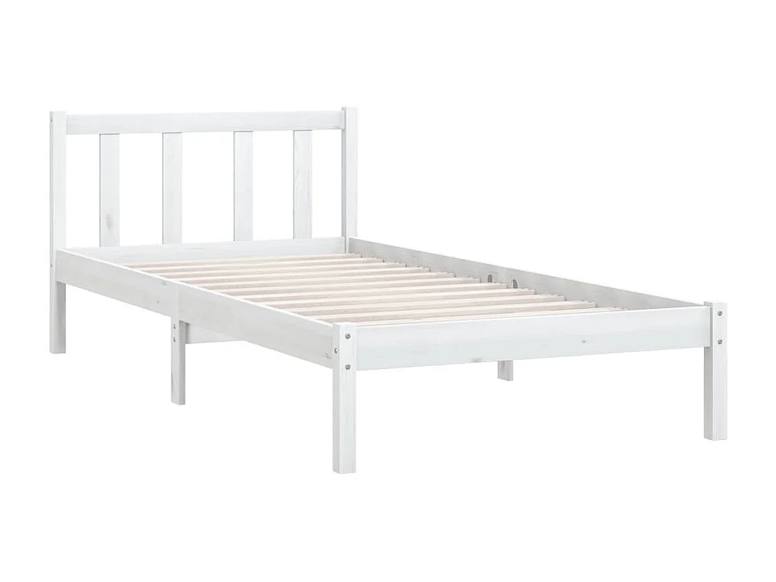 Bedframe massief grenenhout wit 90x200 cm NL92416
