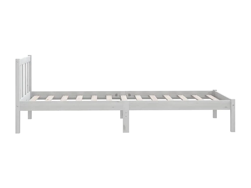 Cama 90x200 cm pinho maciço branco PT559518