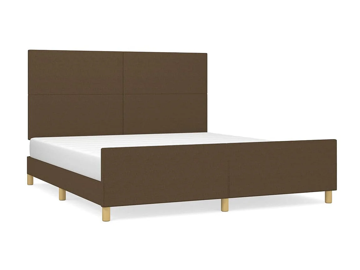 Cama 180x200 cm tecido castanho-escuro PT575149