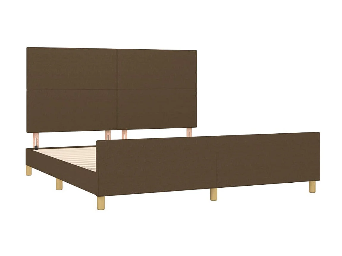 Cama 180x200 cm tecido castanho-escuro PT575149