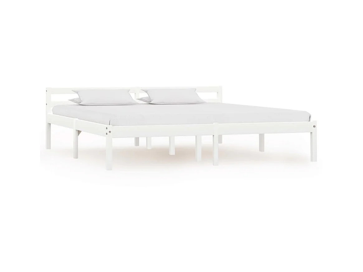 Lit-180x200 cm Blanc Bois de pin massif EGGB54110