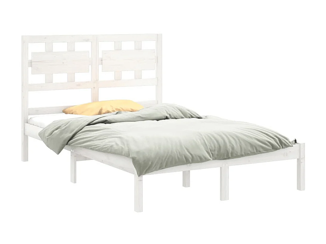 Cama 120x200 cm madera maciza de pino blanca ES25943