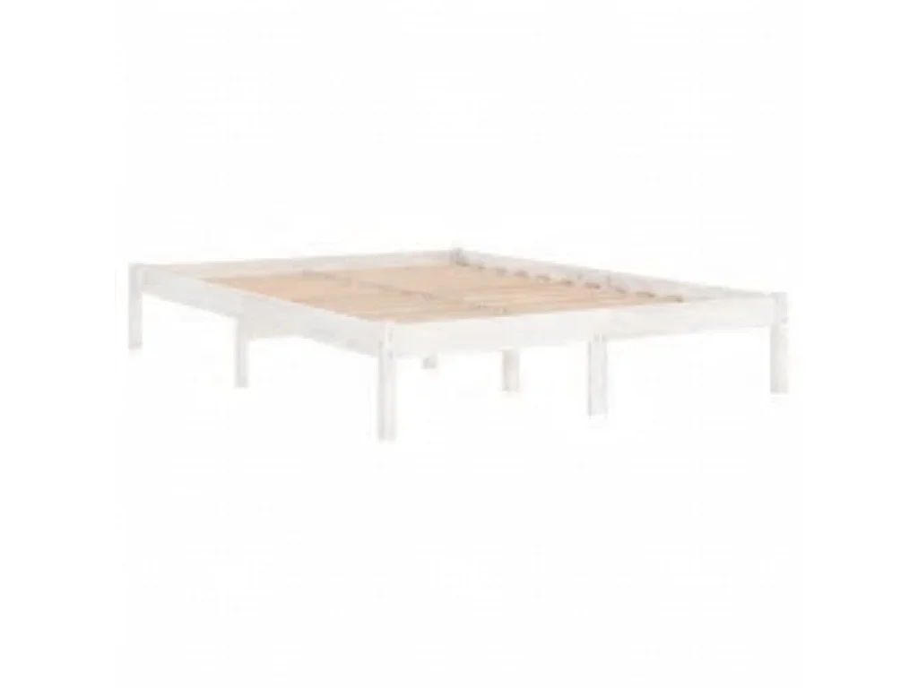 Cama 120x200 cm madera maciza de pino blanca ES25943