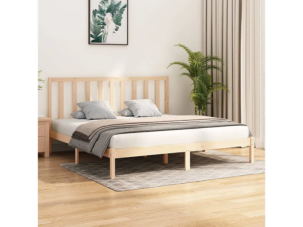 Lit-200x200 cm Bois de pin massif EGGB35904