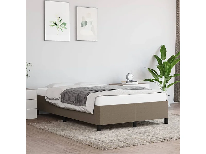 Cama 120x200 cm tecido cinza-acastanhado PT410501