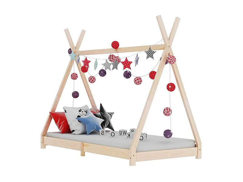 Lit-80x160 cm d'enfant Bois de pin massif EGGB71695