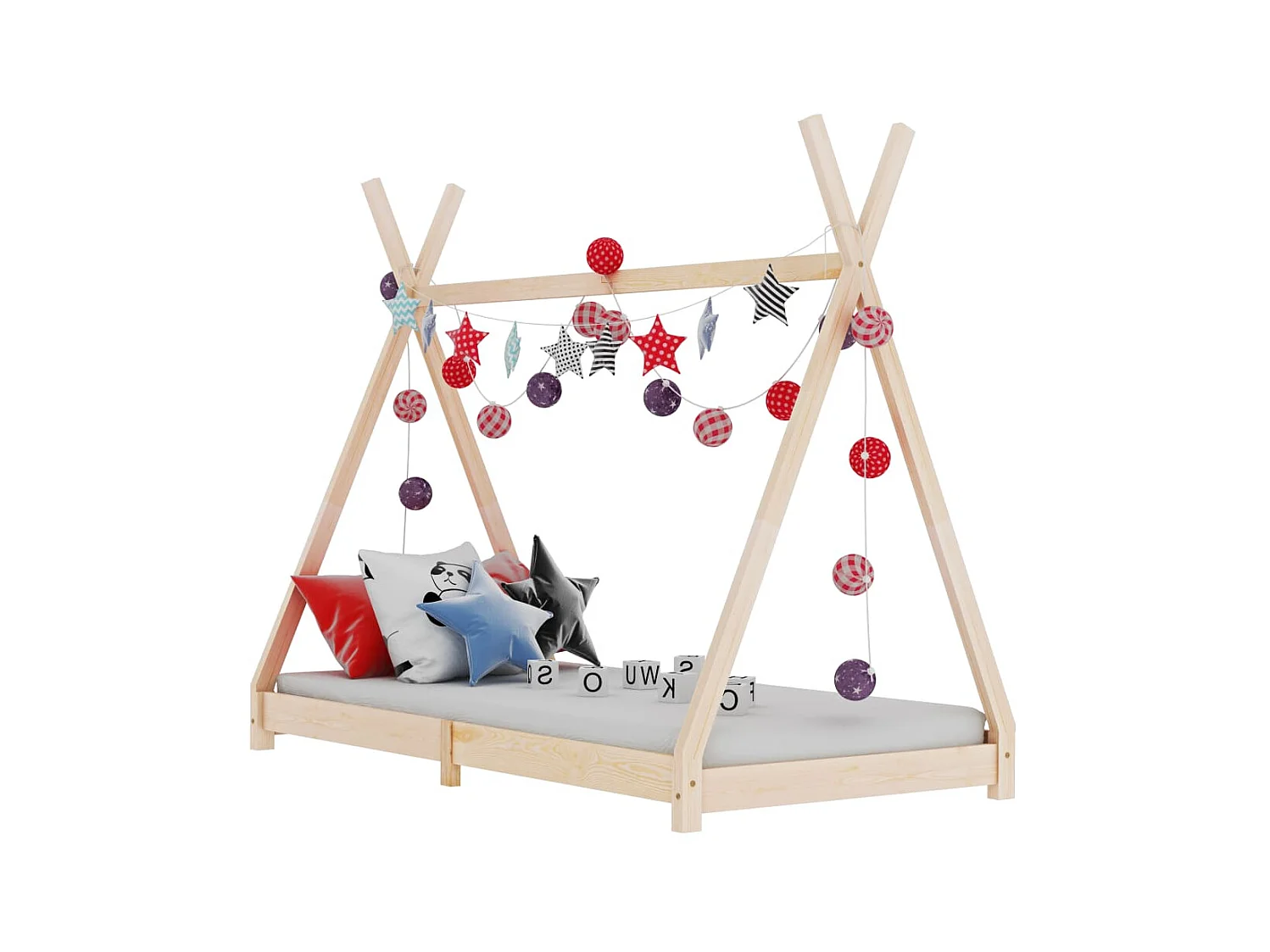 Lit-80x160 cm d'enfant Bois de pin massif EGGB71695