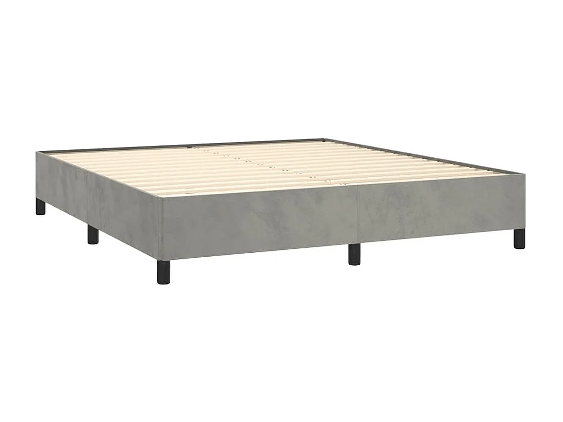 Cama 160x200 cm de terciopelo gris claro ES36090