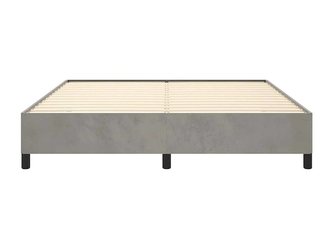 Cama 160x200 cm de terciopelo gris claro ES36090