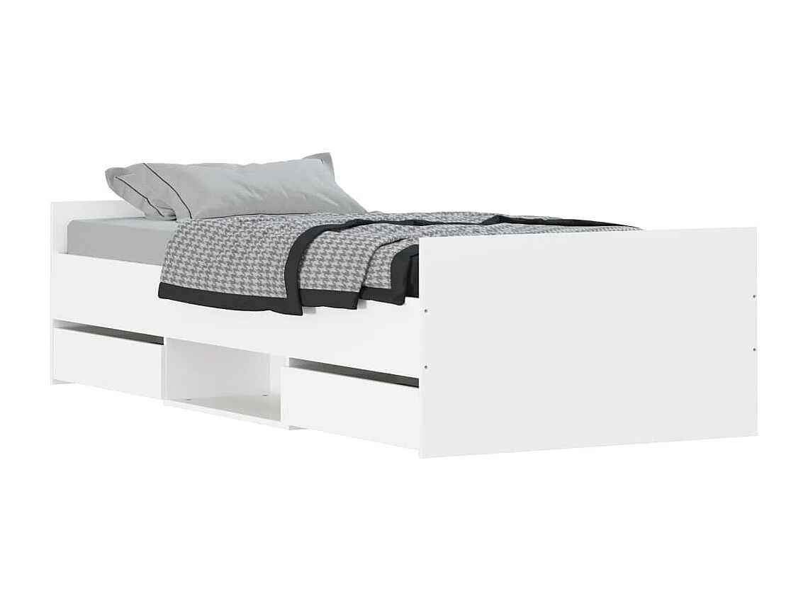 Lit-90x190 cm avec tête de lit/pied de lit blanc EGGB65795