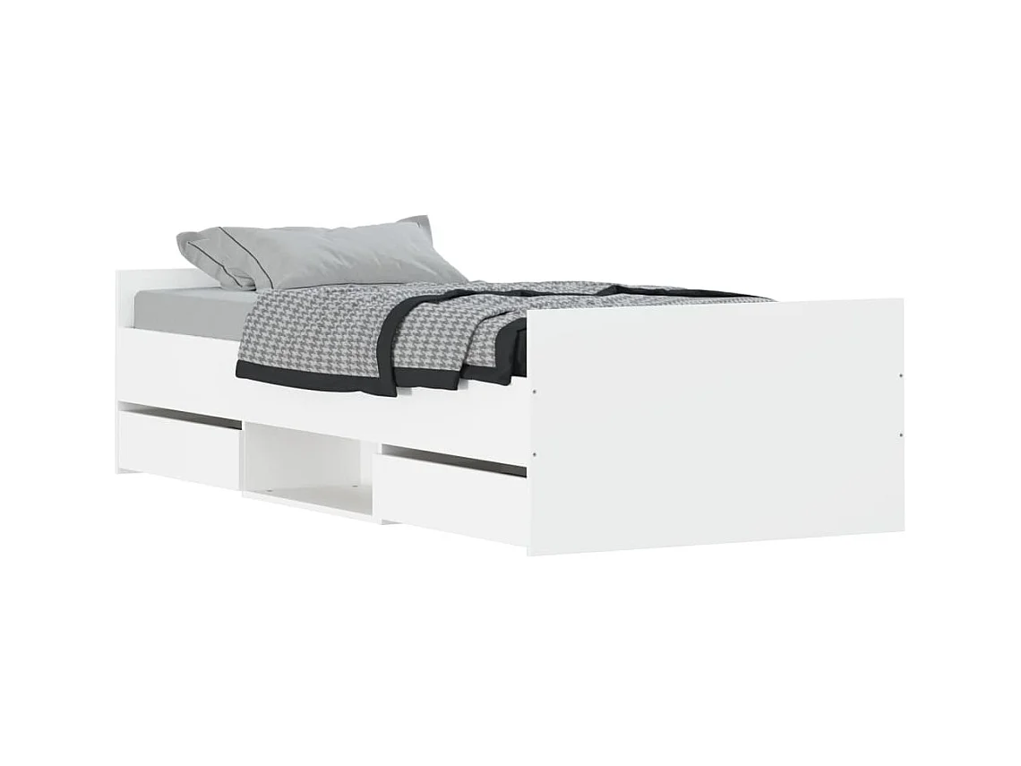 Lit-90x190 cm avec tête de lit/pied de lit blanc EGGB65795