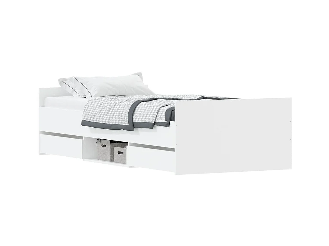 Lit-90x190 cm avec tête de lit/pied de lit blanc EGGB65795