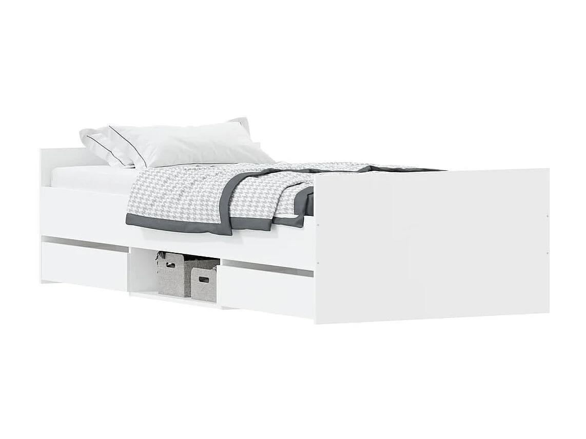 Lit-90x190 cm avec tête de lit/pied de lit blanc EGGB65795