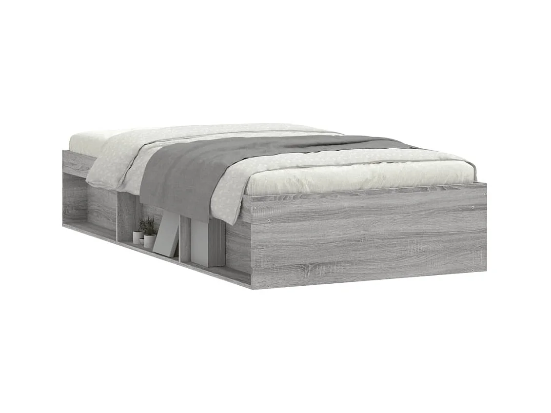 Bedframe grijs sonoma eikenkleurig 90x190 cm NL57528