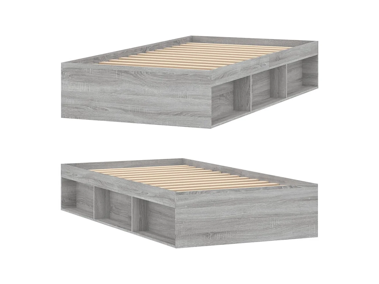 Bedframe grijs sonoma eikenkleurig 90x190 cm NL57528