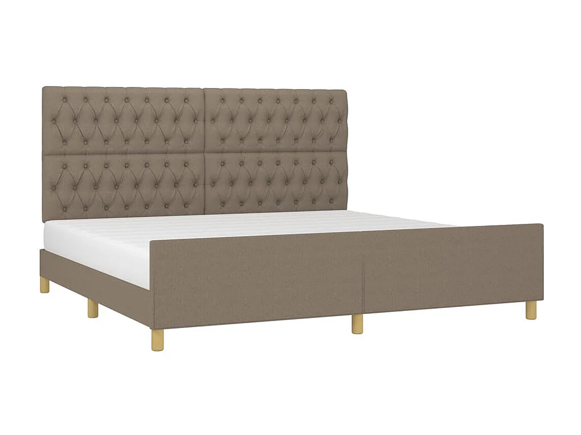 Lit-200x200 cm avec tête de lit Taupe Tissu EGGB67771