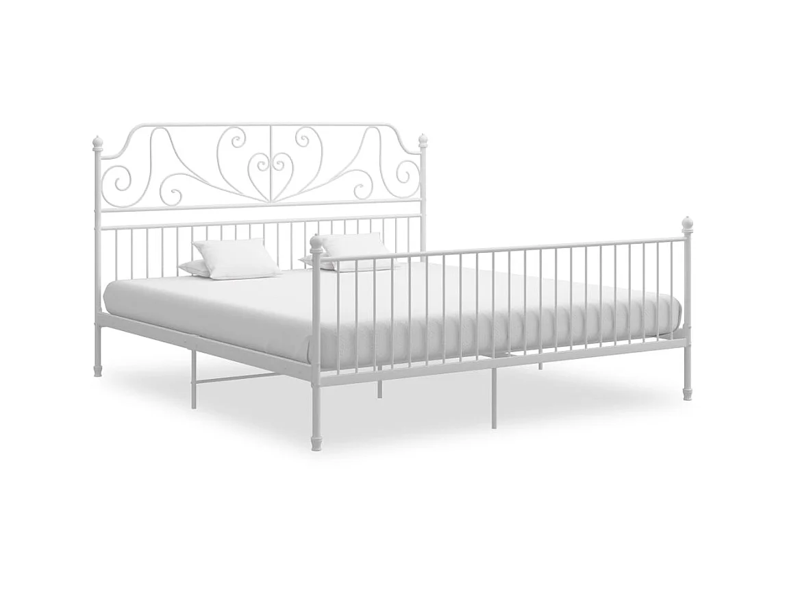 Cama 200x200 cm de metal blanca ES81419