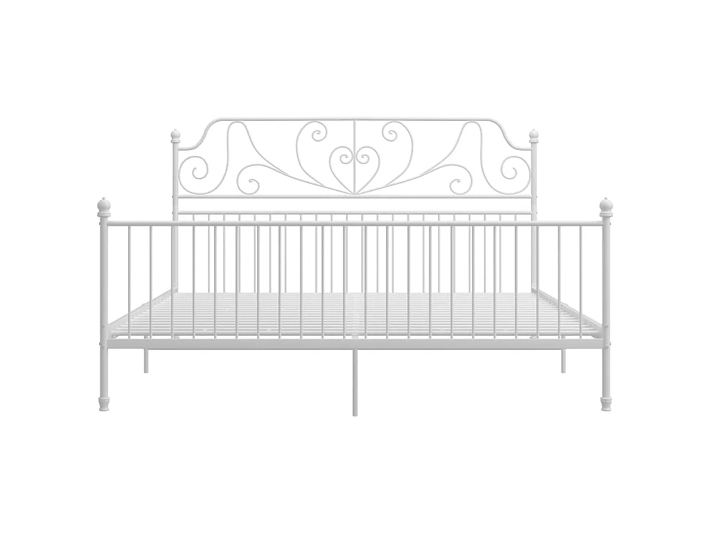 Cama de adulto metal 200x200 cm branco PT365138