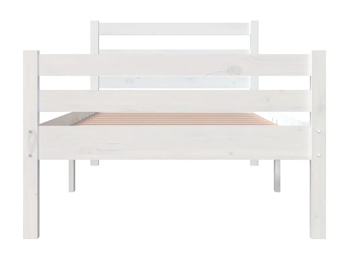 Cama 100x200 cm madeira maciça branco PT136921
