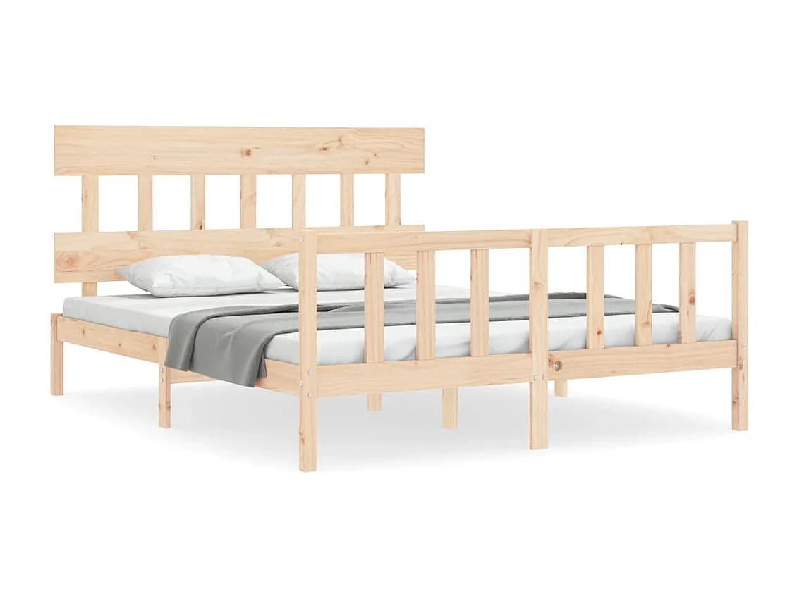 Bedframe met hoofdbord massief hout NL56450