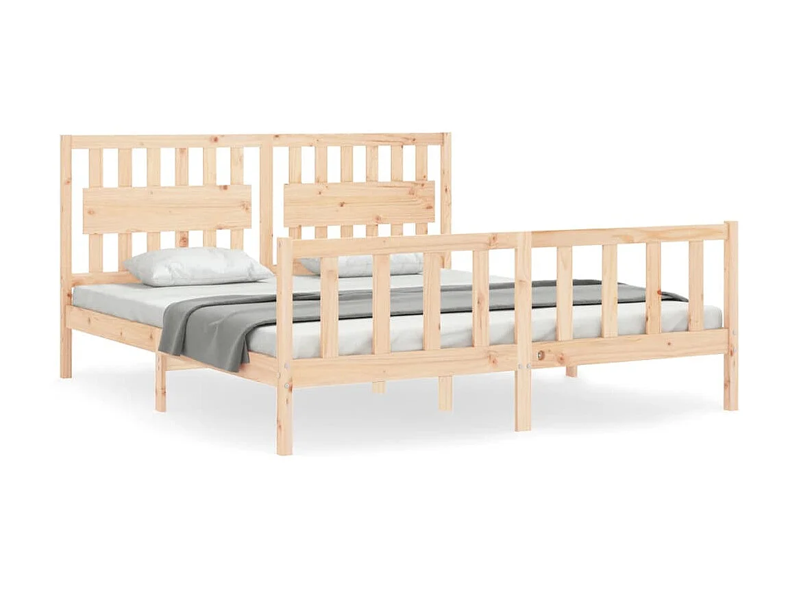 Cama Super King Size com cabeceira madeira maciça PT630895