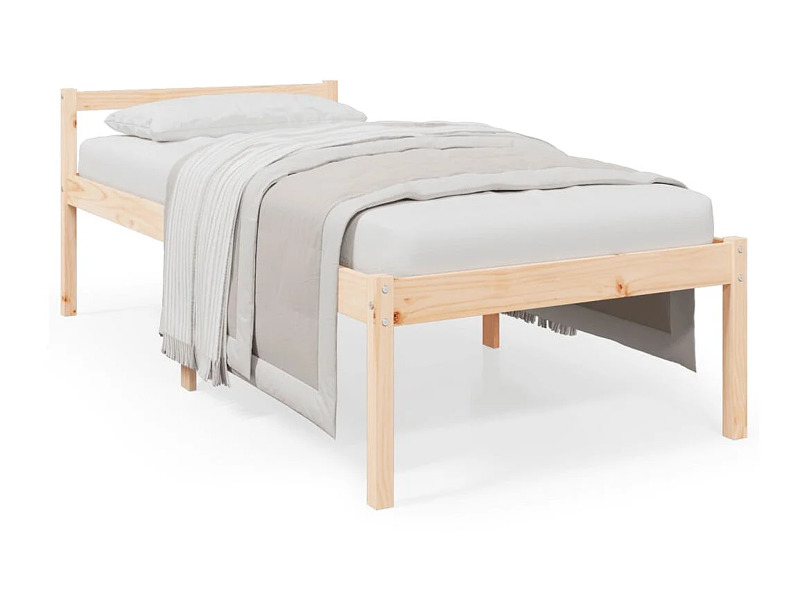 Lit-100x200 cm pour personne âgée bois massif de pin EGGB55652