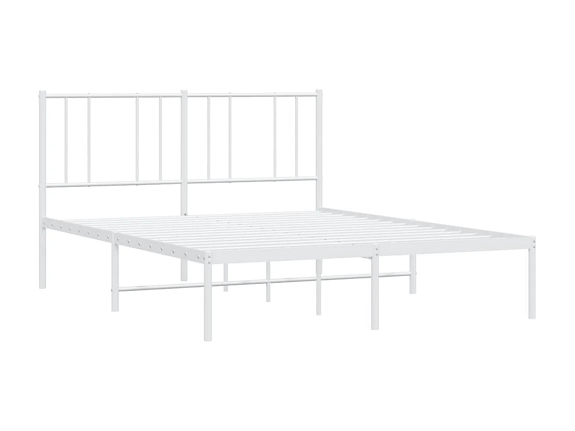 Lit-150x200 cm métal avec tête de lit blanc EGGB79511