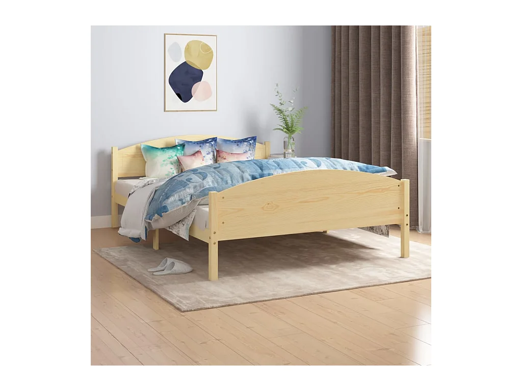 Cama 160x200 cm de madera maciza de pino ES15184