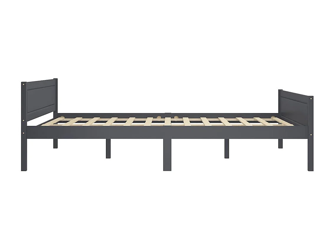 Cama em pinho maciço 160x200 cm cinzento PT453628