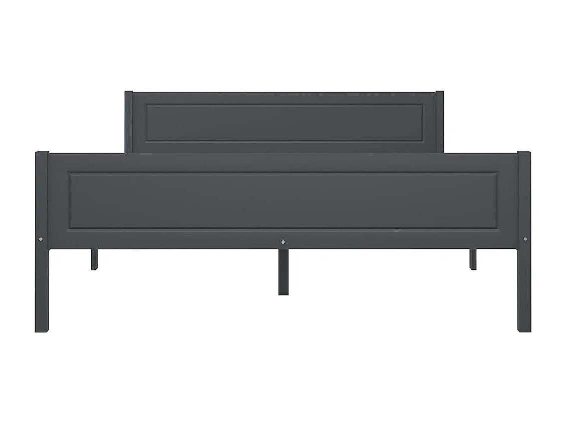 Cama em pinho maciço 160x200 cm cinzento PT453628