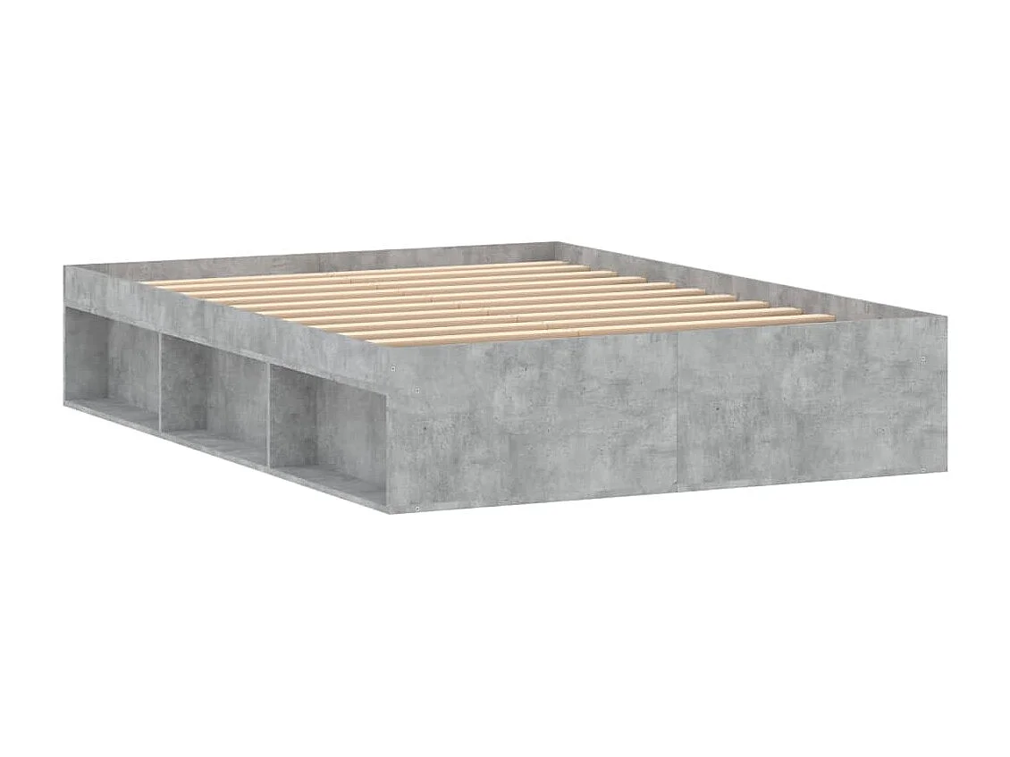 Cama de casal 135x190 cm cinza cimento PT986473