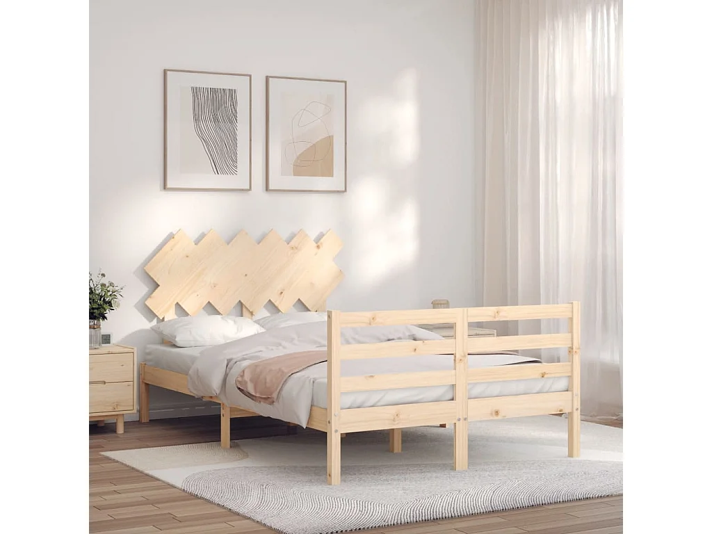 Cama com cabeceira 120x200 cmmadeira maciça PT738279