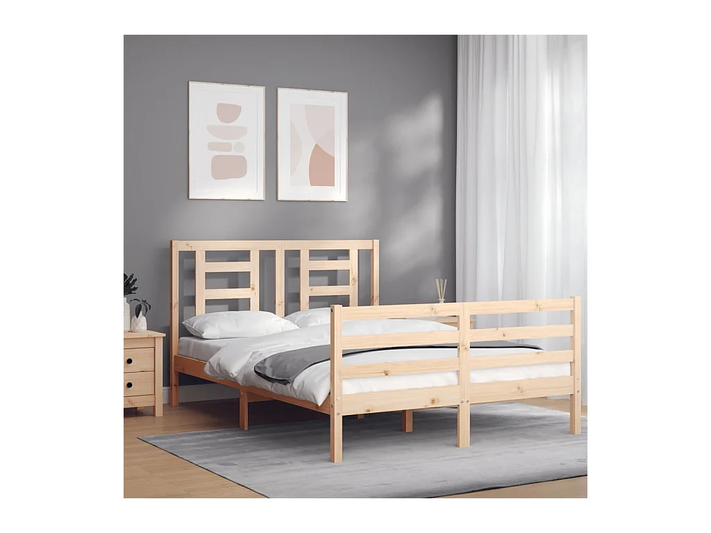 Cama com cabeceira 120x200 cmmadeira maciça PT128811